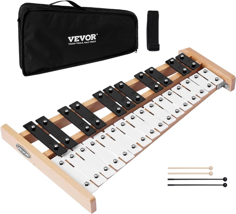 VEVOR آلة الإكسيليفون جلوكenspiel، 27 نغمة، آلة إيقاع احترافية، مع مفاتيح معدنية، تشمل 4 مطارق، حقيبة حمل، آلة موسيقية للمبتدئين للكبار والأطفال تعليم الموسيقى - Image 1